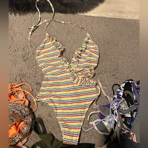 Solid & striped one piece